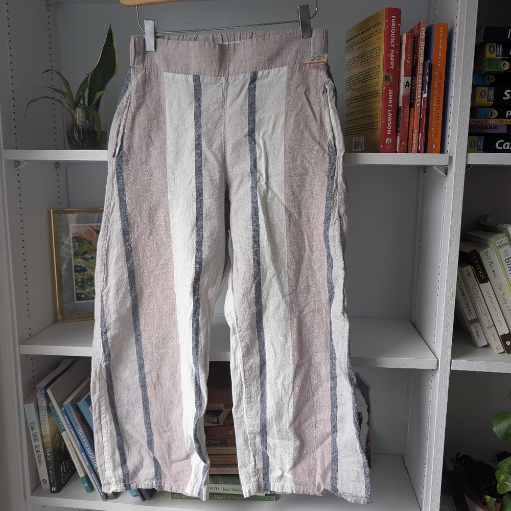 Smash + Tess Sophie Pant Cotton Linen Pastel Striped Wide-leg Cropped Size XS - Picture 6 of 12